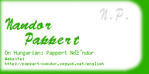 nandor pappert business card